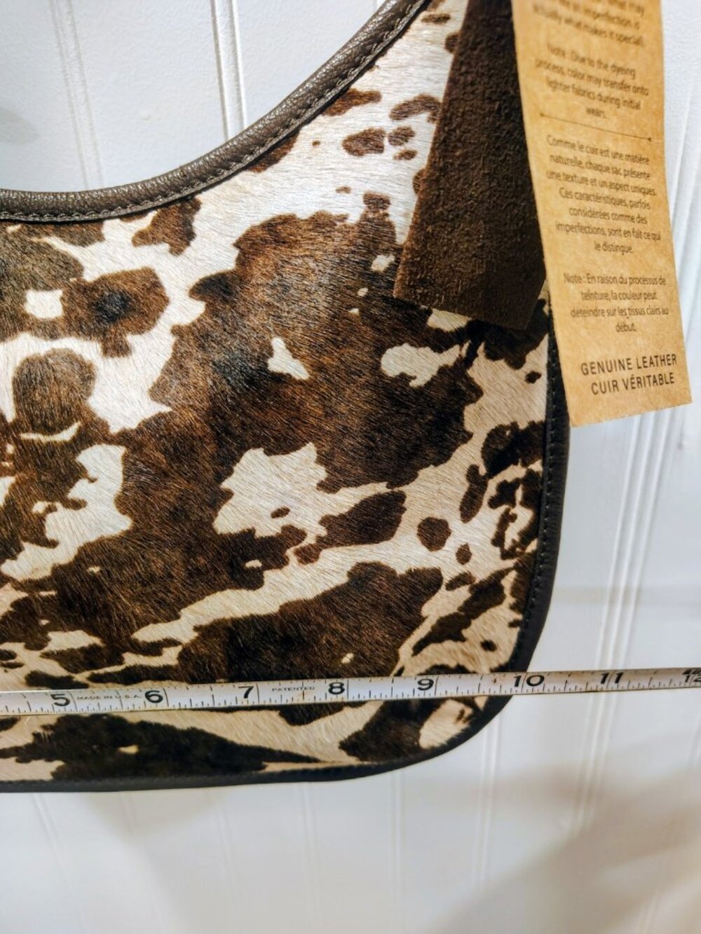 Margot New York Black Leather Hobo Bag With Cowhide NWT, $178 - Picture 13 of 16